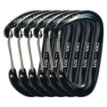 6PCS 12kN Aluminum D Ring Carabiners Heavy Duty Hook Lightweight
