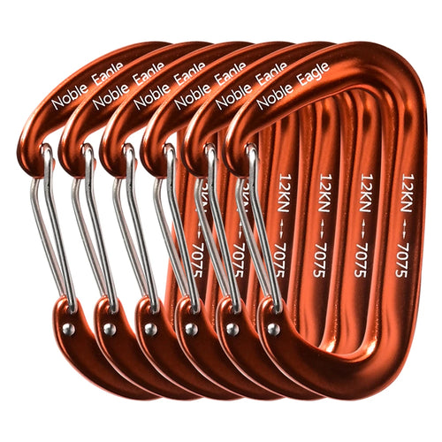 6PCS 12kN Aluminum D Ring Carabiners Heavy Duty Hook Lightweight