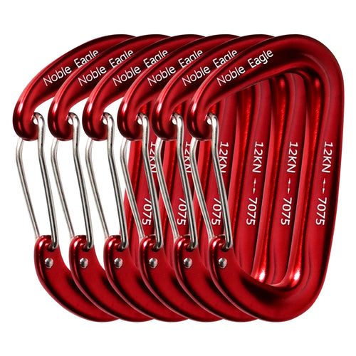 6PCS 12kN Aluminum D Ring Carabiners Heavy Duty Hook Lightweight